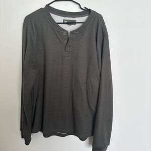 Men's Charcoal Long Sleeve Henley Shirt